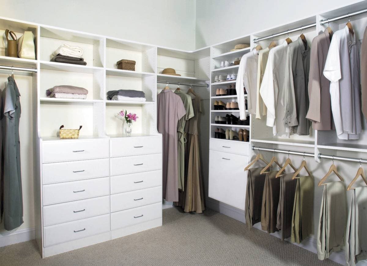 White walk-in closet